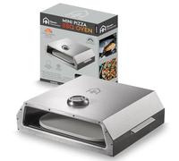 Haven BBQ Pizza Oven with Built-in Thermometer Multi-Purpose Mini Oven Portable, Easy to Use Gas Pizza Oven Stainless Steel Rustproof Outdoor Pizza Oven with 10" Ceramic Pizza Stone, Silver