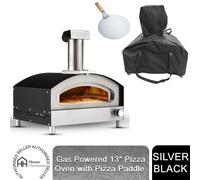 Haven Gas 13 Inch Pizza Oven Stone Base Paddle Outdoor BBQ Black Silver