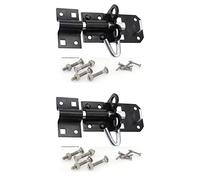 HAVEN HERITAGE® 2 Pack Black Brenton Padbolt Gate Lock 100mm (4”) | Heavy Duty Steel Sliding Gate Bolt | Lockable Padbolt for Wooden Gates, Shed Doors, Garages & Outhouses | Includes Fixings
