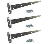 Haven Heritage 24-inch Galvanized T-Hinge Set for Heavy-Duty Gates and Doors - 600mm/3pcs