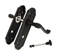 Haven Heritage ® Ashworth Internal Bathroom Door Handles in Matt Black - Back Plate Size 170mm x 48mm. Sold in Pairs (1)