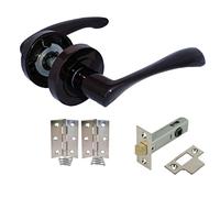 Haven Heritage® Astrid Internal Door Handle - Black Nickel Lever on Rose (1 Set) | Modern Round Rose Handle with Tubular Latch | Elegant 120mm Lever | Contemporary Interior Door Furniture