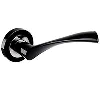 Haven Heritage ® Astrid Internal Door Handles in Matt Black & Chrome on Rose - Rose Diameter Approx 51cm Sold as 1 Pair