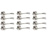 Haven Heritage ® Astrid Internal Duo Door Handles on Rose in Chrome & Satin - Rose Diameter Approx 51cm Sold as 6 Pairs