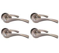 Haven Heritage ® Astrid Internal Duo Door Handles on Rose in Chrome & Satin - Rose Diameter Approx 51cm Sold as 4 Pairs