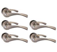 Haven Heritage ® Astrid Internal Duo Door Handles on Rose in Chrome & Satin - Rose Diameter Approx 51cm Sold as 5 Pairs