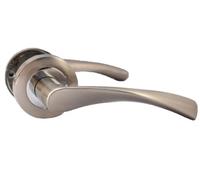 Haven Heritage ® Astrid Internal Duo Door Handles on Rose in Chrome & Satin - Rose Diameter Approx 51cm Sold as 1 Pair