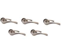 Haven Heritage ® Astrid Internal Duo Door Handles on Rose in Chrome & Satin - Rose Diameter Approx 51mm Sold as 5 Pairs