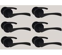 Haven Heritage Astrid Internal Quality Black Internal Door Handles in Matt Black on Rose Diameter Approx 51mm Sold as 6 Pairs
