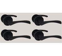 Haven Heritage Astrid Internal Quality Black Internal Door Handles in Matt Black on Rose Diameter Approx 51mm Sold as 4 Pairs