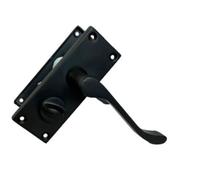 Haven Heritage Black Door Handles Internal Sets - Victorian Scroll Choice of Latch, Lock, Bathroom or Privacy, This is for The Pair of Privacy Handle only.