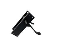 Haven Heritage Black Door Handles Internal Sets - Victorian Scroll Matt Black Door Handles Available as Latch, Lock and Bathroom Privacy. (1 x Latch Handle 150MM)