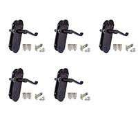 Haven Heritage Black Nickle Shaped Door Handle Victorian Design Scroll Lever On Back Plate Size 170mm x 42mm. Sold as 1 x Pair (Latch Handle Set x 5)