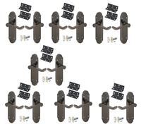 Haven Heritage Door Handle Black Nickel Epsom Style Victorian Scroll with Hinges and Tubular Latches x 7 Sets - Haven Heritage ®