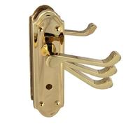 Haven Heritage Door Handle Set - Ashford Scroll Door Handle Bathroom Lock, Lockable Door Handles Internal Sets - Interior Door Handles, Brass Door Handles, Easy Install - Brass