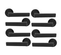 Haven Heritage Door Handle Sets - Cafri Design Modern Matt Black Door Handles Internal & External Use - Black Matt Black Lever Latch on Rose Sold as 4 Pairs