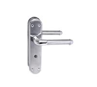 Haven Heritage Door Handles Interior Lever Latch Lock Bathroom Marina Deluxe Sleek Modern Duo Two Tone Polished Chrome/Satin Nickle (Bath)