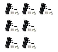Haven Heritage Door Handles Internal Victorian Scroll Lever Latch in Matt Black inc Latch & Hinges - Long Back Plate Size 150mm x 40mm Sold in Pairs (3)