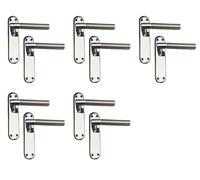 Haven Heritage Door Handles Lever Latch Satin Nickel & Chrome Dual Finish Mitred 5 x Pairs