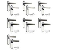 Haven Heritage Door Handles Lever Latch Satin Nickel & Chrome Dual Finish Mitred + Latch 7 x Pairs