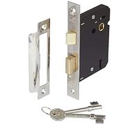 Haven Heritage Door Handles, Mortice Door Lock Lever Nickel-Plated Mortice Sashlock 65mm - Key Locking Door Security for Internal and External Doors, Sash Lock Mechanism, Door Lock with Key