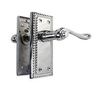 Haven Heritage Door Handles Polished Chrome Finish Georgian Style Scroll Internal Lever Latch- Back Plate Size 108mm x 48mm Sold as 1 x Pair