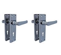 Haven Heritage Door Handles Straight Victorian Lever Lock in Polished Chrome Internal Back Plate 154 x 41mm Sold in Pairs (2)