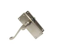 Haven Heritage Door Handles Victorian Scroll Internal Lever Latch in Satin Nickle Back Plate Size 118mm x 40mm. Sold in Pairs or Sets (1 Handle)