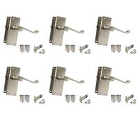 Haven Heritage Door Handles Victorian Scroll Internal Lever Latch in Satin Nickle Back Plate Size 118mm x 40mm. Sold in Pairs or Sets (6 Handle Sets)