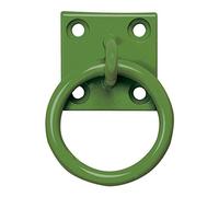Haven Heritage Equestrian Coloured Tie Ring on 50mm Plate Stable Tie Up Ring Horse Pony (Forest Green)