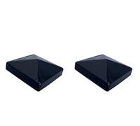 Haven Heritage - Fence Post Caps 75mm, Black Metal Pyramid Square Top for Metal Post, Decking & Fencing Posts, Protective Fence Toppers, Fence Post Tops, Fence Capping Rail (3"- 1 Pack)