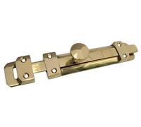 Haven Heritage Flat Bolt, Brass Bathroom Storage Unit Lock for Door Handles, Home Bedroom Storage Solutions, Gate Latch and Lock for Enhanced Security - Compact, Durable Organising - 6"