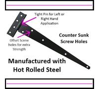 Haven Heritage Gate Hinge Kit Fitting Set 12" Hinges Brenton Bolt Twist Ring Latch Wooden Gate Black - Haven Heritage