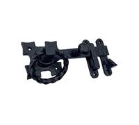 Haven Heritage Gate Latch Heavy Duty Ring Gate Latch Cast Iron Square Twist for Wooden Gates - Gate Locks for Wooden Gates & Shed Lock, Wrought Iron Gates Style Garden Gate Latch - Black Finish