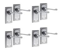 Haven Heritage Georgian Scroll Chrome Door Handle Set - Internal Lever Handles with Backplate (108mm x 48mm) - Classic Polished Chrome Finish - 4 Pairs