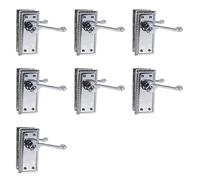 Haven Heritage Georgian Scroll Chrome Door Handle Set - Internal Lever Handles with Backplate (108mm x 48mm) - Classic Polished Chrome Finish - 7 Pairs
