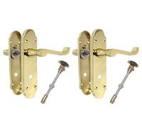 Haven Heritage ® Internal Epsom Bathroom Door Handles Brass Finish Back Plate 170 x 40mm Sold in Pairs (2)