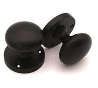 Haven Heritage ® Internal Round Sprung Mortise Door Knob in Matt Black - Rose Diameter Approx 56mm 1 x Pair