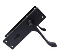 Haven Heritage Internal Victorian Scroll Quality Lever Lock Door Handles in Matt Black 150 x 40mm Sold as 1 Pair (1)