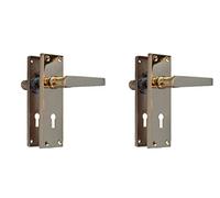 Haven Heritage ® Internal Victorian Straight Lever Lock Door Handles in Brass Finish - Back Plate 154 x 41mm Sold in Pairs (2)