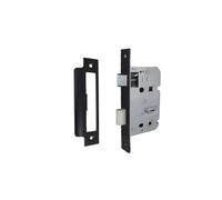 Haven Heritage Mortice Lock Sashlock Bathroom Locks 2.5" Bolt Through Reversable Bath Door (Black, 64mm (2.5 Inch)