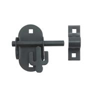 Haven Heritage Oval Pad Bolt 4" Black Gate Shed Door Lock 102mm Padbolt (Black Epoxy Coating)
