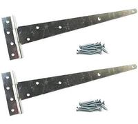 Haven Heritage Tee Hinges BZP 24" 600mm Long Very Heavy Duty Gate Shed FIXINGS Included 1 X Pair