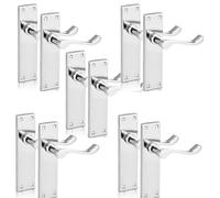 Haven Heritage Victorian Scroll Polished Chrome Lever Latch Door Handles 150mm Long Back Plate Premium Classic Design (5)