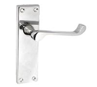 Haven Heritage Victorian Scroll Polished Chrome Lever Latch Door Handles - Door Handles Internal, 150mm Long Back Plate, Classic Design, Internal Door Handles Sets, Door Latch - Chrome - 150mm