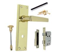 Haven Heritage Victorian Straight Lever Set - Electro Brass Finish - Privacy Design with Matching Sash Mechanism - 1 Pair