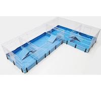 Haven Large Indoor Cage and Run for Guinea Pigs with Canvas Bottom, Roof Section Divider and Ramps - 120 x 60 x 36 cm (Double)