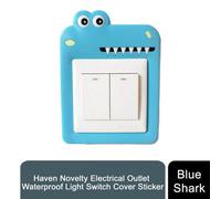 Haven Novelty Electrical Outlet Waterproof Switch Cover Sticker, Blue Shark