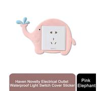 Haven Novelty Electrical Outlet Waterproof Switch Cover Sticker, Pink Elephant