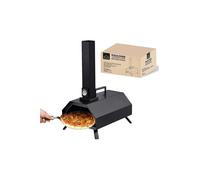 Haven Wood Fired Pizza BBQ Oven - Stainless Steel, Rustproof, Outdoor with 11" Pizza Stone, Paddle & Rain Cover - Black